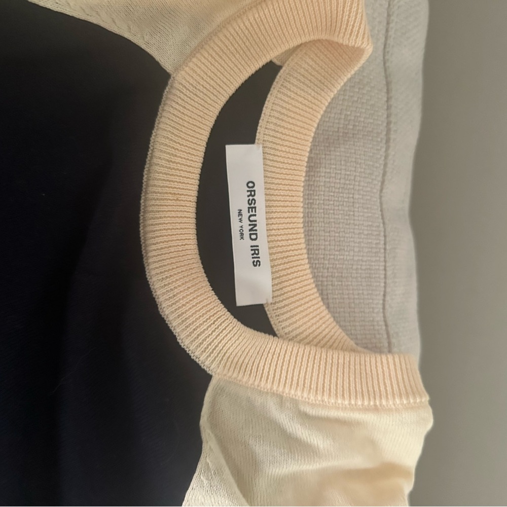 Orseund iris off season raglan top ivory navy XS - Picture 7 of 7